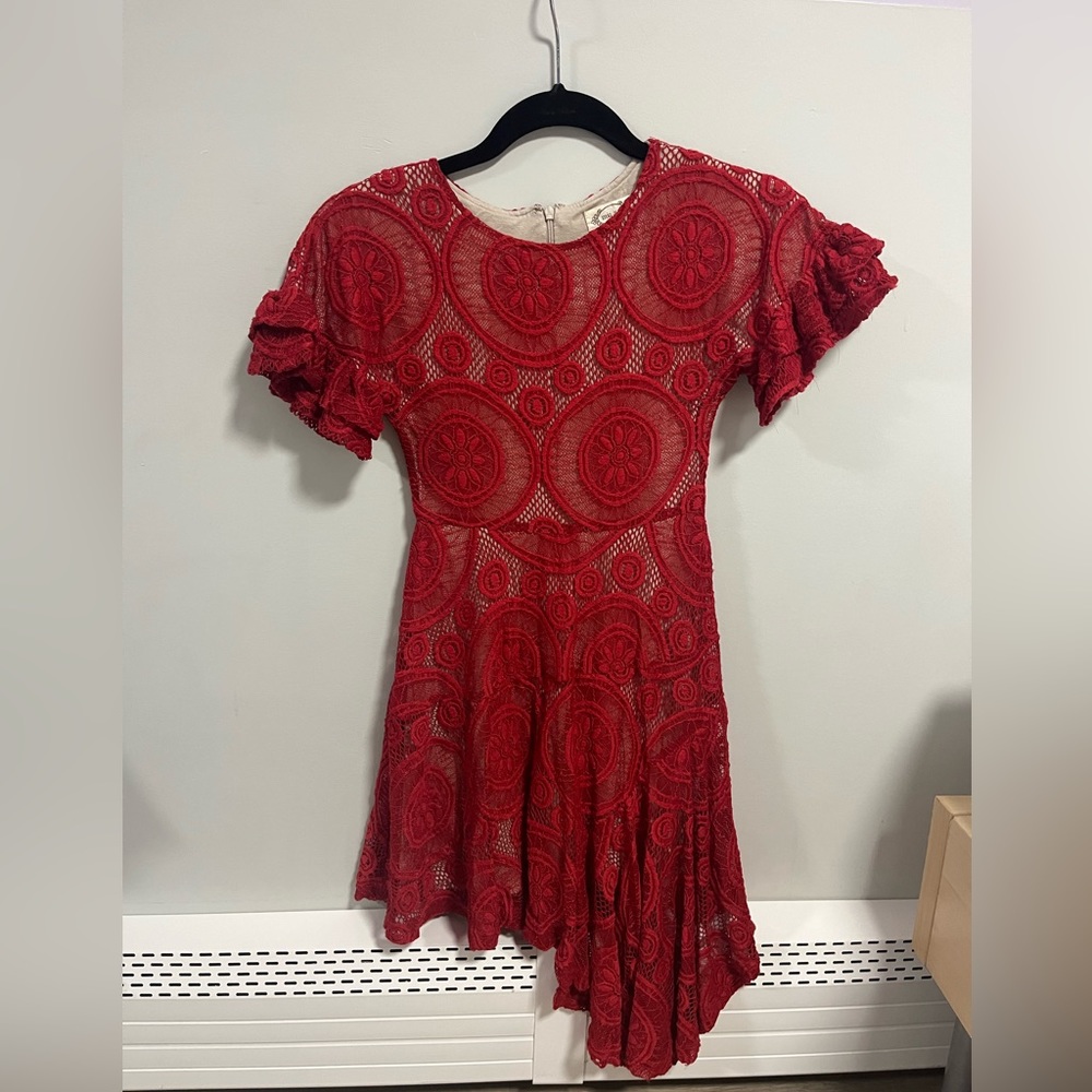 Mia Joy - Joyfolie Red Lace Dress Girls